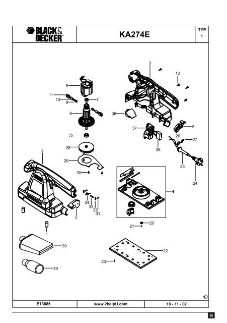 BlackandDecker Sabbiatrice Orbitale- Ka274ek(L) - Type 1 - Instruction Manual (Europeo)