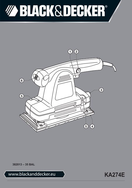 BlackandDecker Sabbiatrice Orbitale- Ka274ek(L) - Type 1 - Instruction Manual (Balcani)