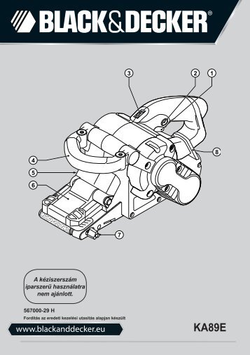 BlackandDecker Sabbiatric A Cinghia- Ka89e - Type 1 - Instruction Manual (Ungheria)