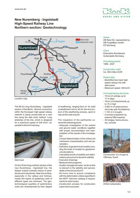 New Nuremberg Ingolstadt highspeed railway line, northern