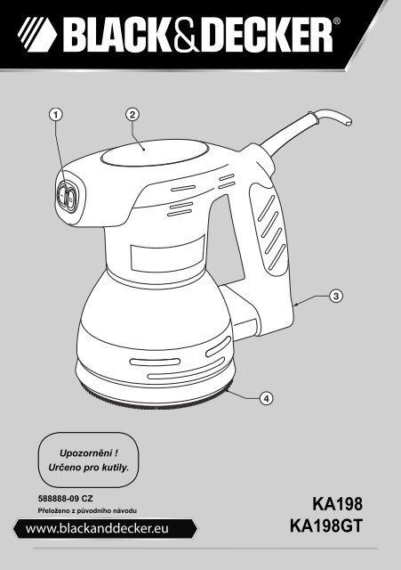 BlackandDecker Sabb Orbitale A Caso- Ka198gt - Type 1 - Instruction Manual (Czech)