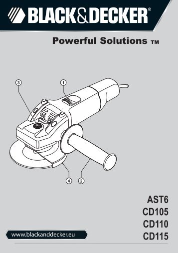BlackandDecker Smerigliatrice Angolare Piccola- Cd110 - Type 3 - Instruction Manual (Europeo)