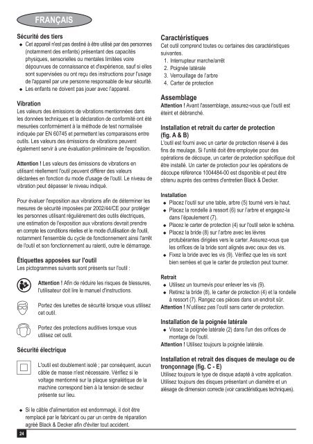 BlackandDecker Smerigliatrice Angolare Piccola- Cd110 - Type 3 - Instruction Manual (Europeo)