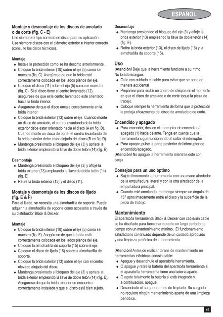 BlackandDecker Smerigliatrice Angolare Piccola- Cd110 - Type 3 - Instruction Manual (Europeo)