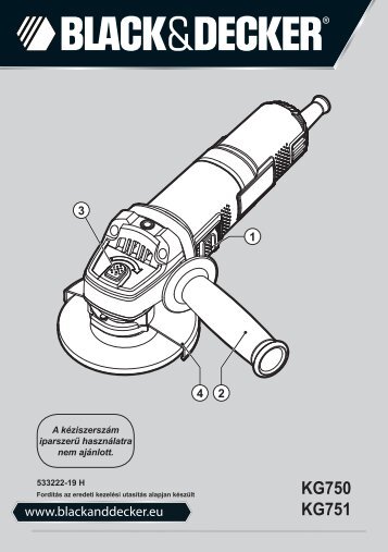 BlackandDecker Smerigliatrice Angolare Piccola- Kg751 - Type 1 - Instruction Manual (Ungheria)