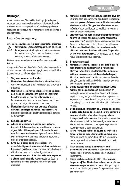 BlackandDecker Smerigliatrice Angolare Piccola- Cd110 - Type 4 - Instruction Manual (Europeo)