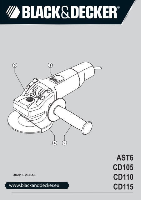 BlackandDecker Smerigliatrice Angolare Piccola- Cd110 - Type 4 - Instruction Manual (Balcani)