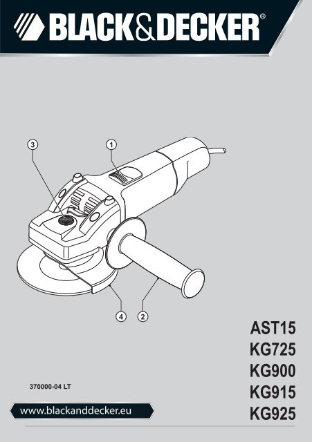 BlackandDecker Smerigliatrice Angolare Piccola- Kg925 - Type 3 - Instruction Manual (Lituania)
