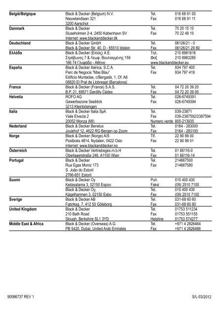 BlackandDecker Smerigliatrice Angolare Piccola- Cd115 - Type 4 - Instruction Manual (Europeo)