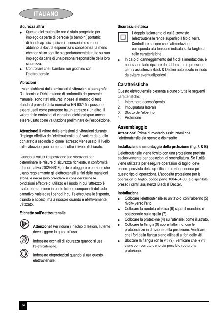 BlackandDecker Smerigliatrice Angolare Piccola- Cd115 - Type 4 - Instruction Manual (Europeo)