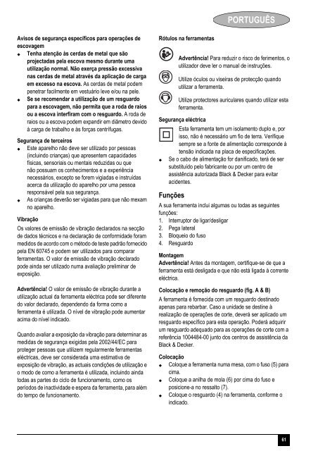 BlackandDecker Smerigliatrice Angolare Piccola- Cd115 - Type 4 - Instruction Manual (Europeo)