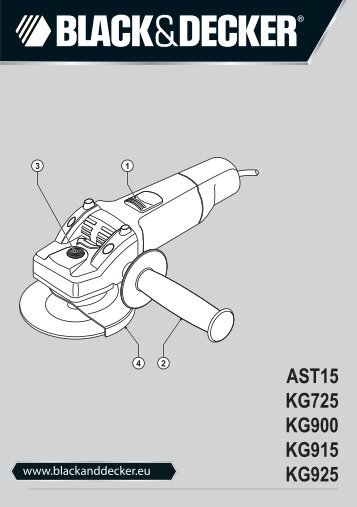 BlackandDecker Smerigliatrice Angolare Piccola- Kg900 - Type 3 - Instruction Manual (Europeo Orientale)