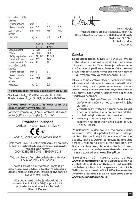BlackandDecker Smerigliatrice Angolare Piccola- Kg900 - Type 3 - Instruction Manual (Europeo Orientale)