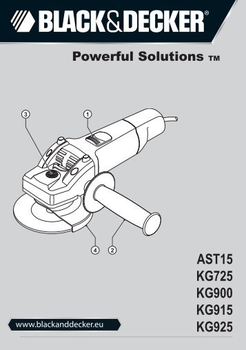 BlackandDecker Smerigliatrice Angolare Piccola- Kg925 - Type 1 - Instruction Manual (Europeo)