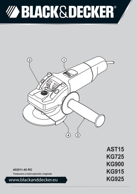 BlackandDecker Smerigliatrice Angolare Piccola- Ast15 - Type 3 - Instruction Manual (Romania)