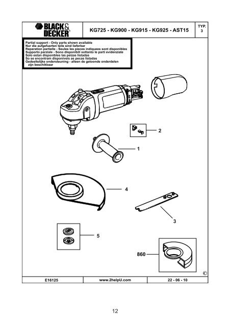 BlackandDecker Smerigliatrice Angolare Piccola- Ast15 - Type 3 - Instruction Manual (Romania)