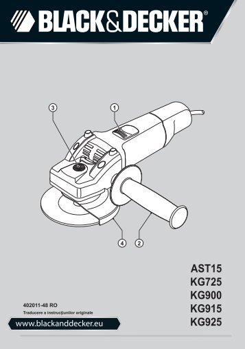 BlackandDecker Smerigliatrice Angolare Piccola- Kg725 - Type 3 - Instruction Manual (Romania)