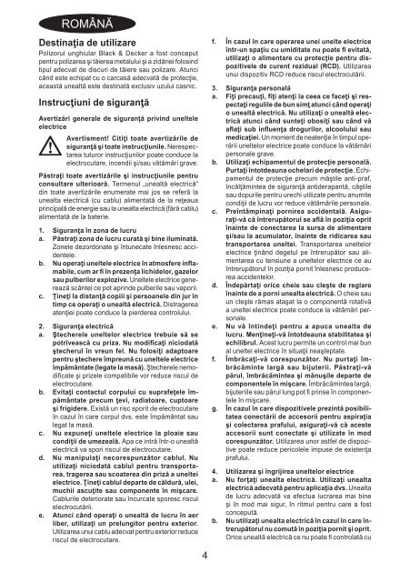BlackandDecker Smerigliatrice Angolare Piccola- Kg915 - Type 3 - Instruction Manual (Romania)
