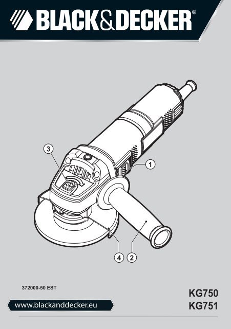BlackandDecker Smerigliatrice Angolare Piccola- Kg750 - Type 1 - Instruction Manual (Europeo Orientale)