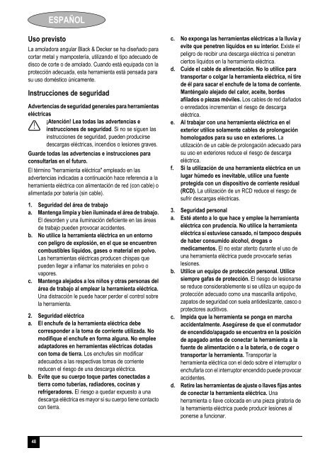BlackandDecker Smerigliatrice Angol- Ast15 - Type 2 - Instruction Manual (Europeo)