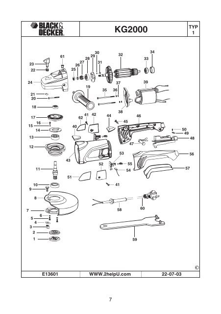 BlackandDecker Smerigliatrice Angol- Kg2000 - Type 3 - Instruction Manual (Israele)