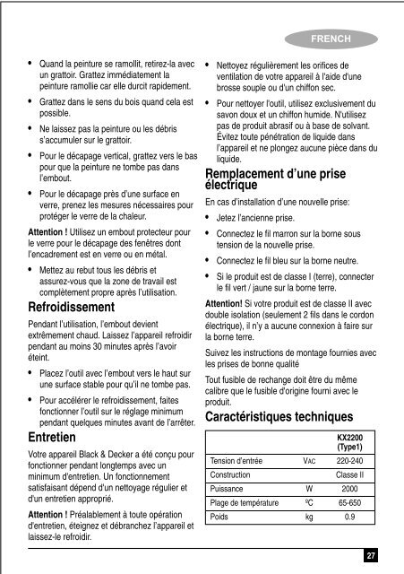 BlackandDecker Pistola Termica- Kx2200 - Type 1 - Instruction Manual (Inglese - Arabo)