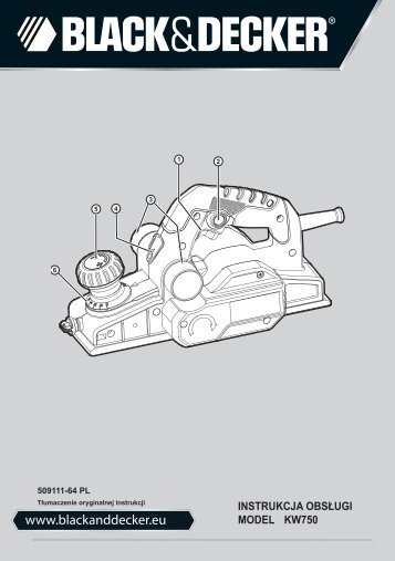 BlackandDecker Piallatrice- Kw750 - Type 4 - Instruction Manual (Polonia)