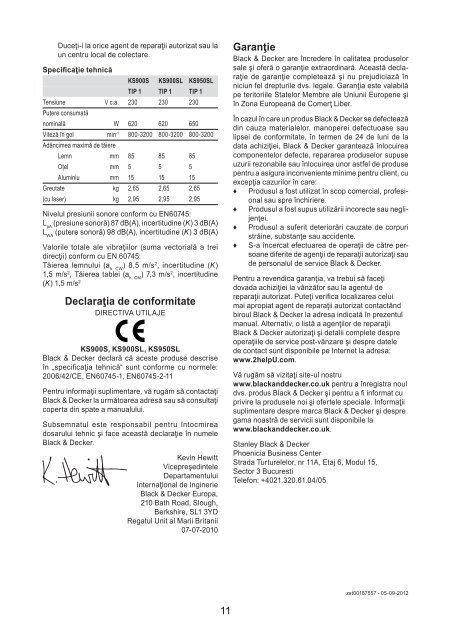 BlackandDecker Maschera Da Taglio- Ks900s(K) - Type 1 - Instruction Manual (Romania)