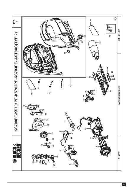 BlackandDecker Maschera Da Taglio- Ks700pe - Type 1 - Instruction Manual (Europeo)