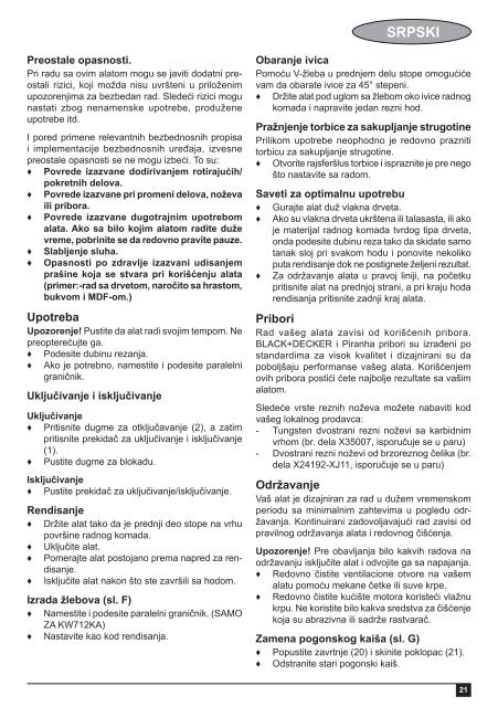 BlackandDecker Piallatrice- Kw712 - Type 2 - Instruction Manual (Balcani)