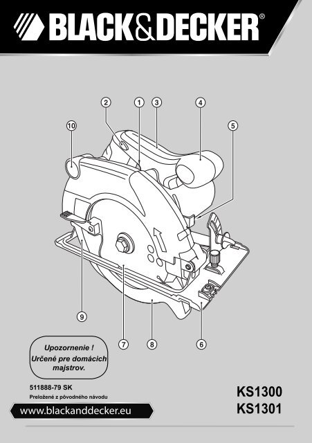 BlackandDecker Sega Circolare- Ks1300 - Type 1 - Instruction Manual (Slovacco)
