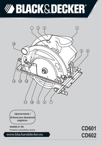 BlackandDecker Sega Circolare- Cd601 - Type 2 - Instruction Manual (Slovacco)