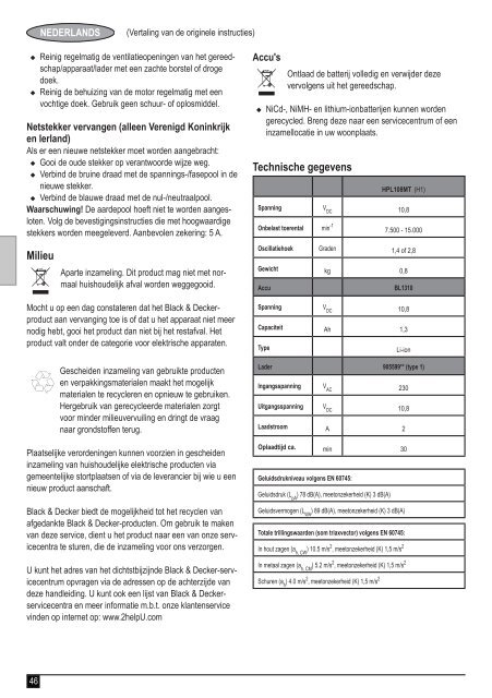 BlackandDecker Utensile Multifunzione- Hpl108 - Type H1 - Instruction Manual (Europeo)