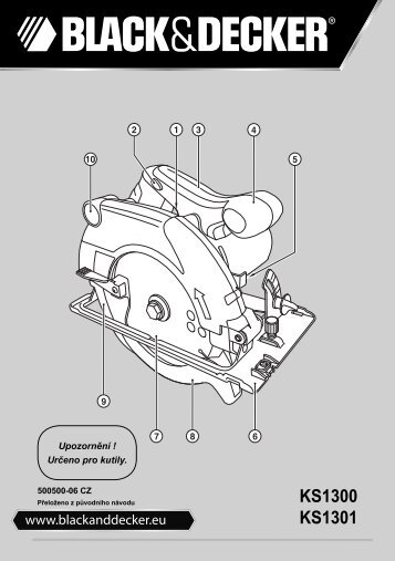 BlackandDecker Sega Circolare- Ks1300 - Type 1 - Instruction Manual (Czech)
