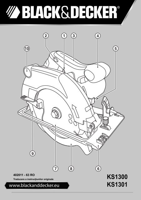 BlackandDecker Sega Circolare- Ks1300 - Type 1 - Instruction Manual (Romania)