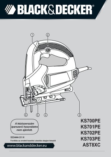 BlackandDecker Maschera Da Taglio- Ks701pe - Type 1 - Instruction Manual (Ungheria)