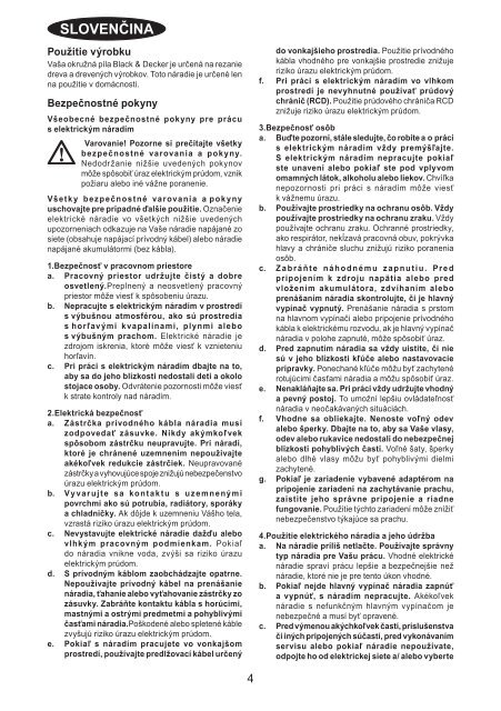 BlackandDecker Sega Circolare- Ks1600lk - Type 1 - Instruction Manual (Slovacco)