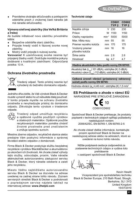 BlackandDecker Sega Circolare- Cd602 - Type 1 - Instruction Manual (Europeo Orientale)