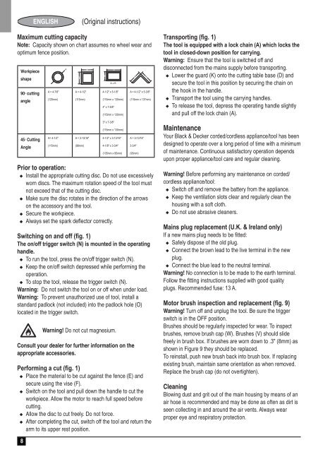 BlackandDecker Sega A Scure- Cs355 - Type 1 - Instruction Manual (Inglese)