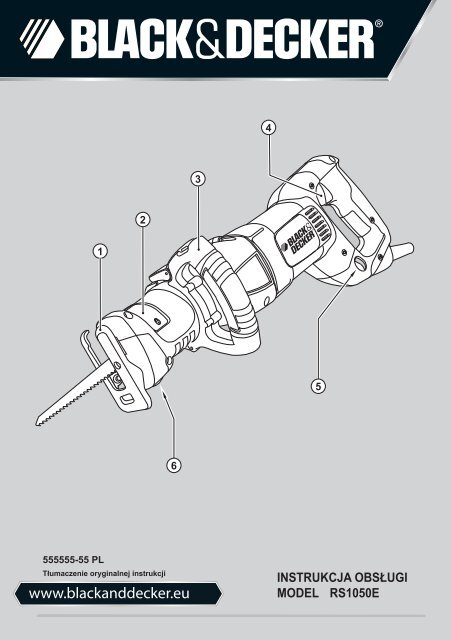 BlackandDecker Seghetto Alternativo- Rs1050e(K) - Type 1 - Instruction Manual (Polonia)