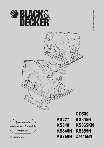 BlackandDecker Sega Circolare- Ks227 - Type 1 - Instruction Manual (Slovacco)