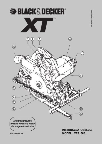 BlackandDecker Sega Circolare- Xts1660ka - Type 1 - Instruction Manual (Polonia)