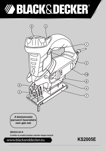 BlackandDecker Maschera Da Taglio- Ks2005ek - Type 1 - Instruction Manual (Ungheria)