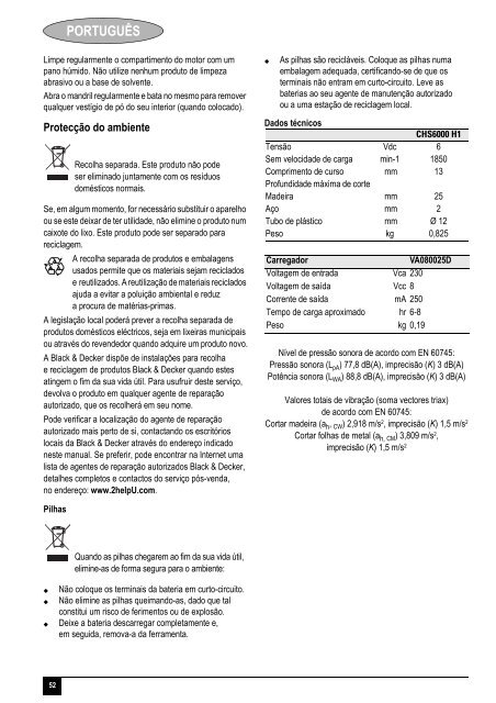 BlackandDecker Sega Orizzontale- Chs6000---A - Type H1 - Instruction Manual (Europeo)