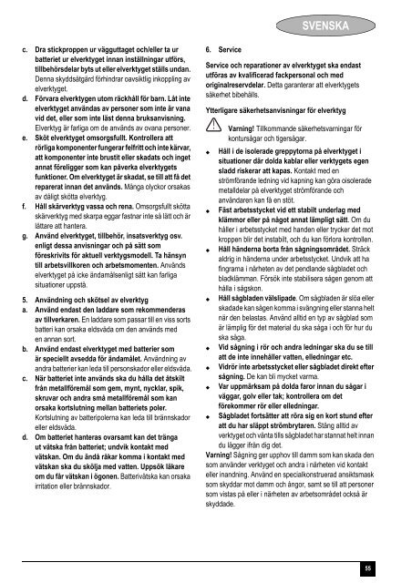 BlackandDecker Sega Orizzontale- Chs6000---A - Type H1 - Instruction Manual (Europeo)