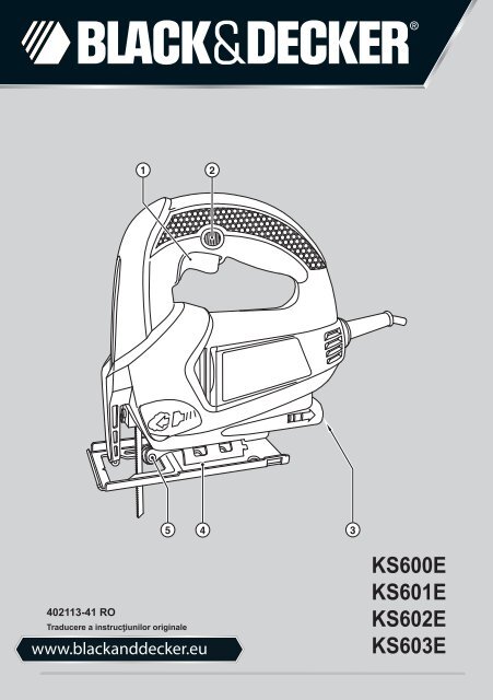 BlackandDecker Maschera Da Taglio- Ks603e - Type 1 - Instruction Manual (Romania)