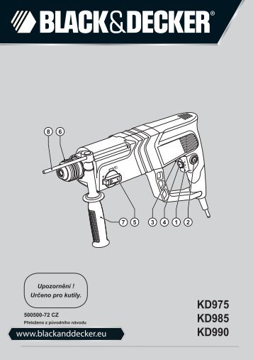 BlackandDecker Martello Ruotante- Kd990 - Type 2 - Instruction Manual (Czech)