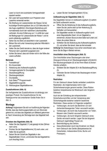 BlackandDecker Maschera Da Taglio- Ks950sl - Type 1 - Instruction Manual (Europeo)