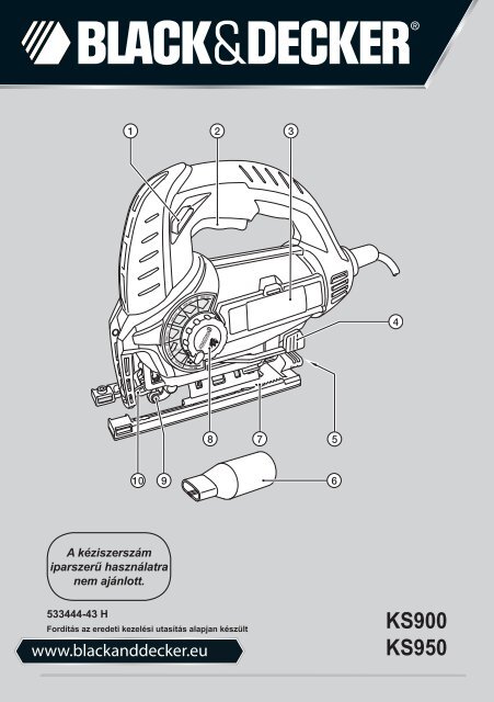 BlackandDecker Maschera Da Taglio- Ks950sl - Type 1 - Instruction Manual (Ungheria)