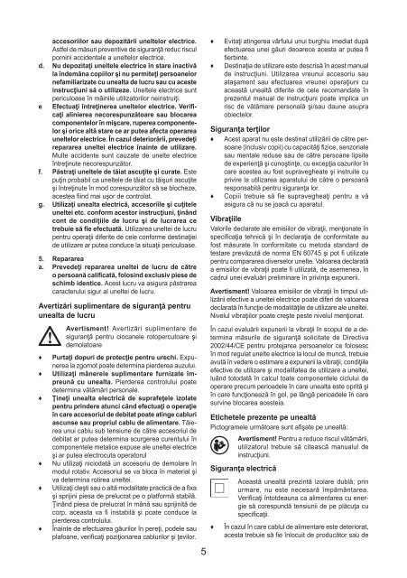 BlackandDecker Martello Ruotante- Kd975 - Type 1 - Instruction Manual (Romania)